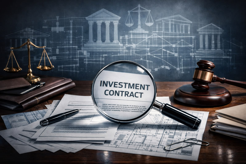 Legal risk assessment for foreign investors in Turkey, lawyer examining investment documents and legal structure